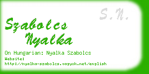 szabolcs nyalka business card